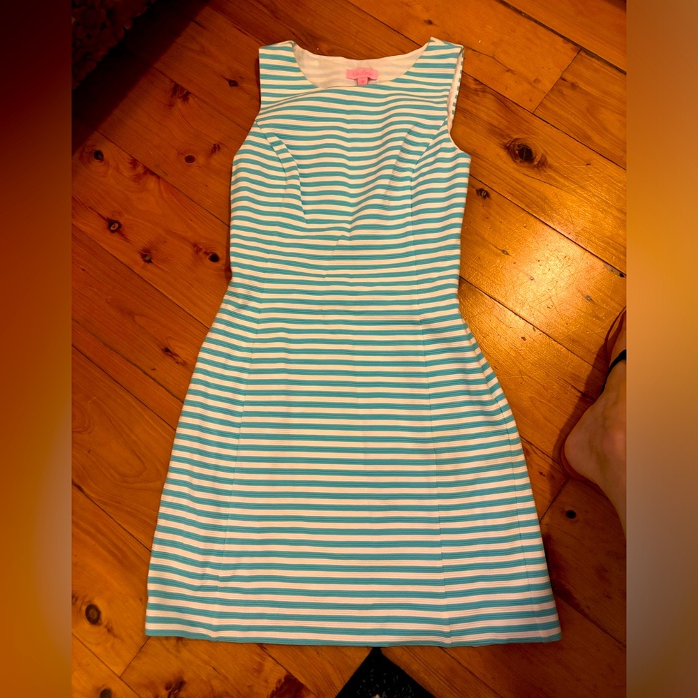 Lilly Pulitzer Blue Striped Ponte Dress XS